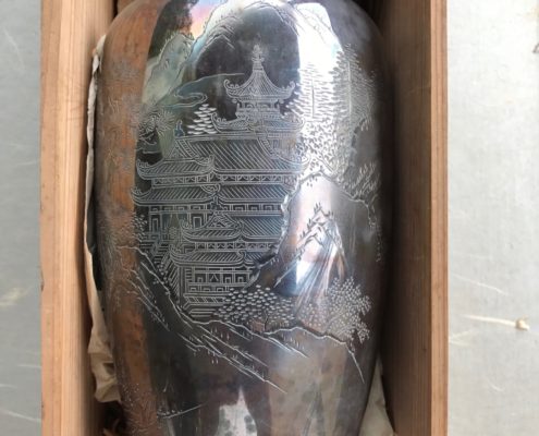 満州時代の銀製花瓶