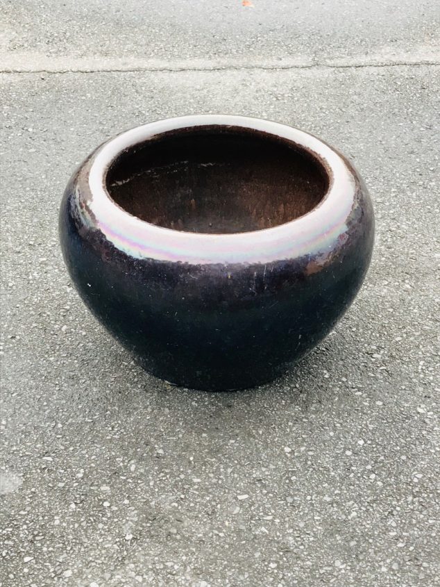葛明祥造の海鼠釉の古火鉢
