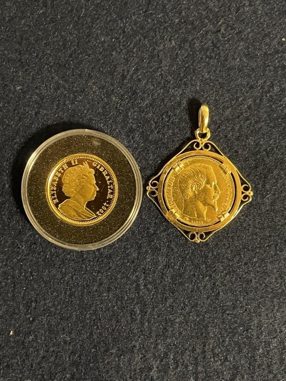 東京都豊島区千川で相談を受けたナポレオン金貨とピーターラビット記念金貨のセット写真