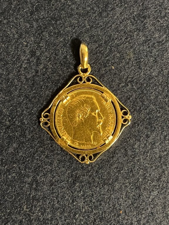 東京都豊島区千川で買取したナポレオン3世20フラン金貨のアップ写真